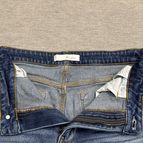 KanCan Womens Blue Distressed Denim Jeans High Rise Straight Leg Size 9/28 - Picture 6 of 13